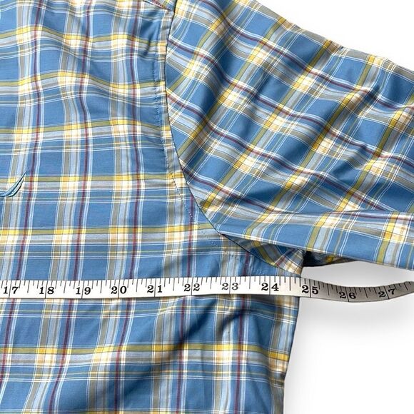 Nautica‎ Shirt Mens Extra Large XL Blue Plaid Stretch Long Sleeve Button Down - Picture 11 of 13